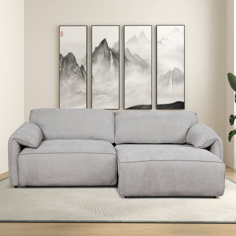 Cleveland - Dual Power Convertible Sofa - Silver