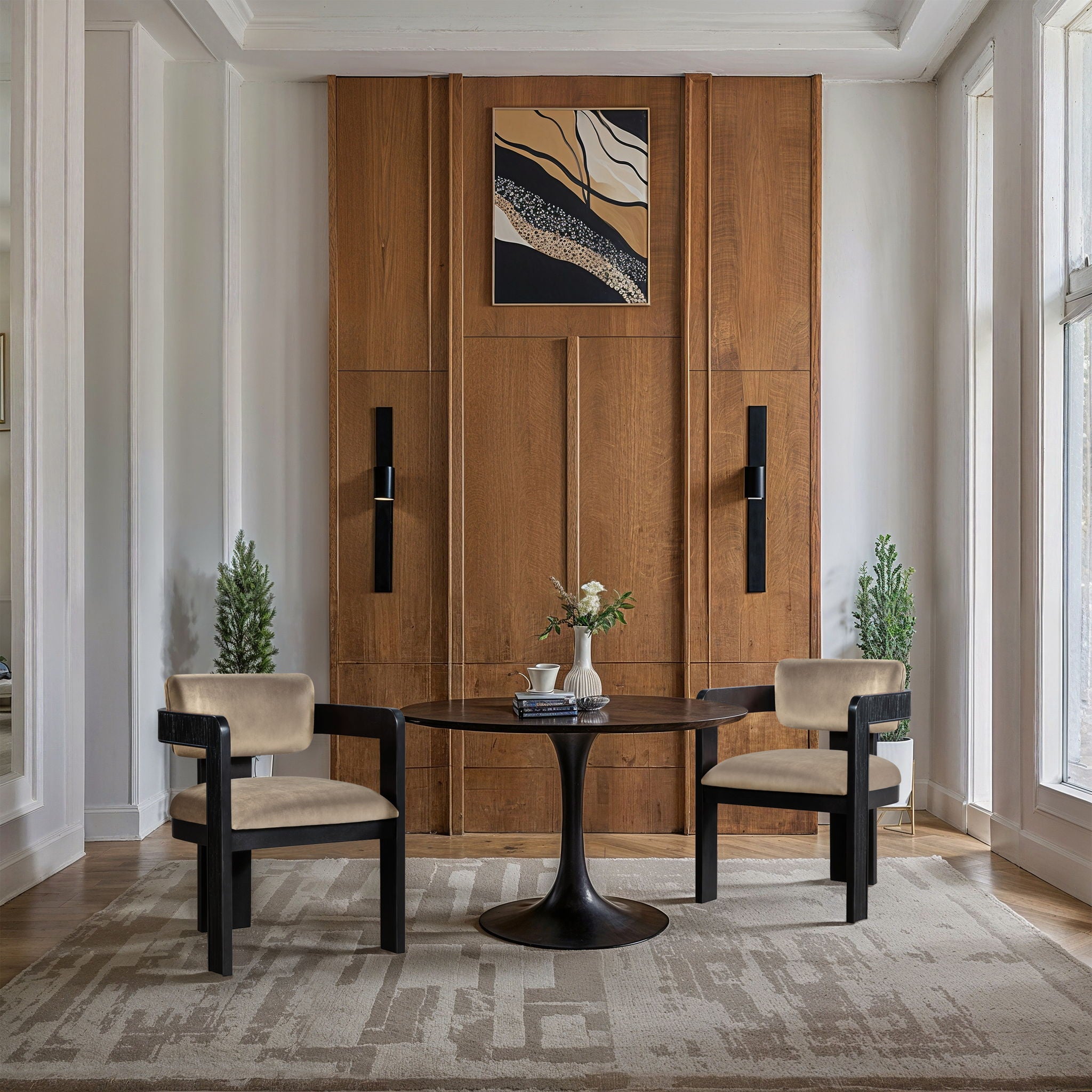 Sacha - Velvet Dining Chair With Black Base (Set of 2) - Urban Living Furniture (Los Angeles, CA)