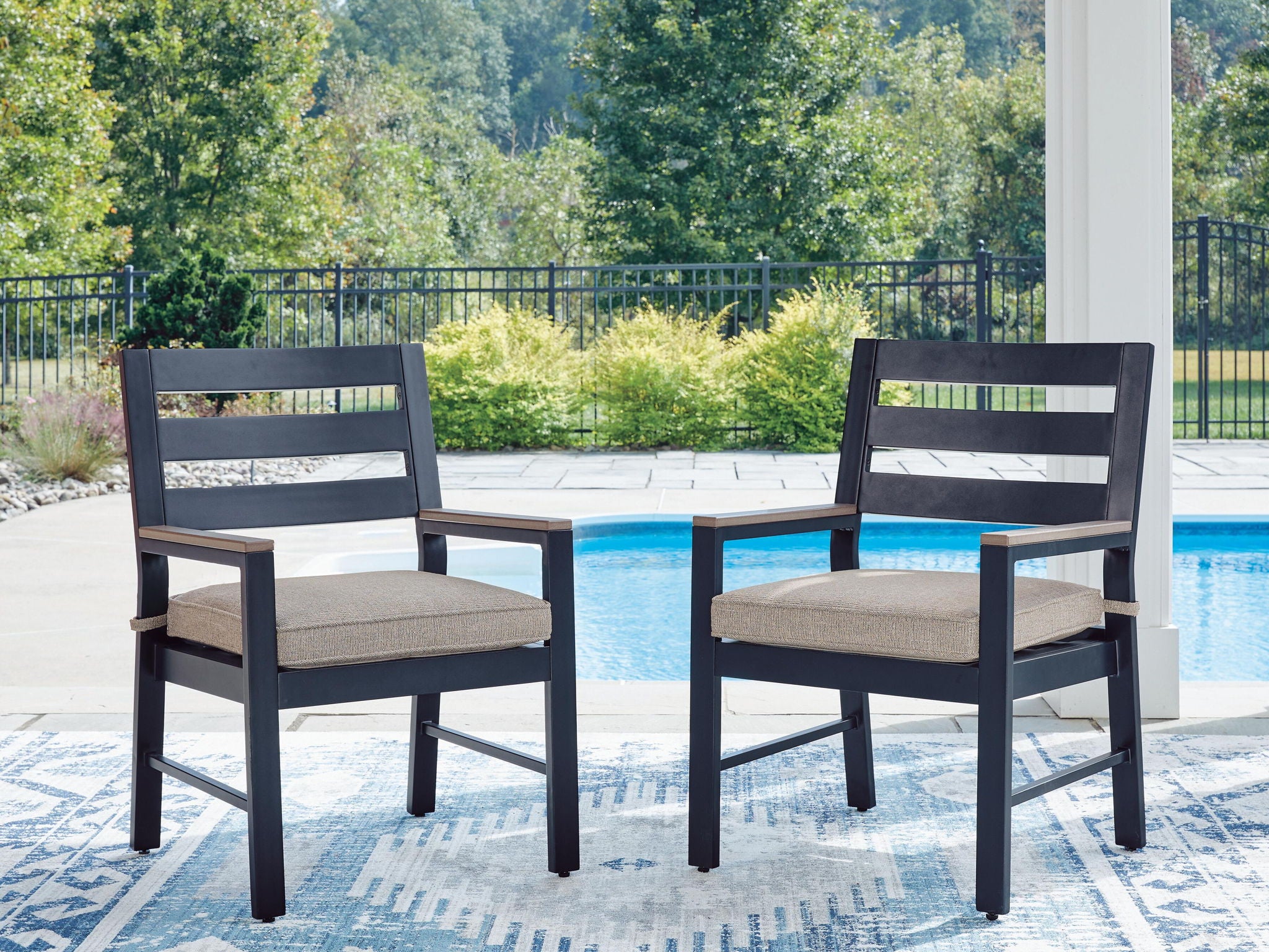 East Beach - Arm Chair With Cushion (Set of 2) - Blue - Urban Living Furniture (Los Angeles, CA)