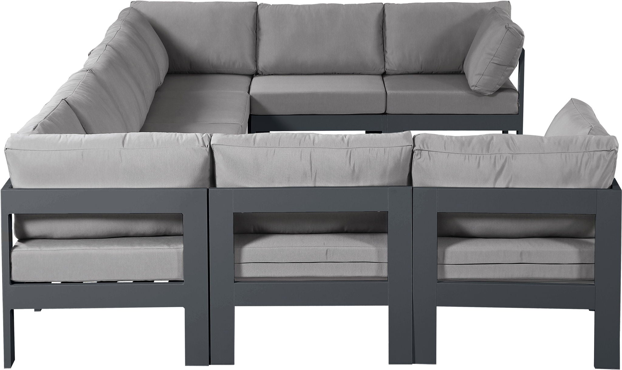 Nizuc - Outdoor Patio 9 Piece Modular Sectional With Gray Frame - Urban Living Furniture (Los Angeles, CA)