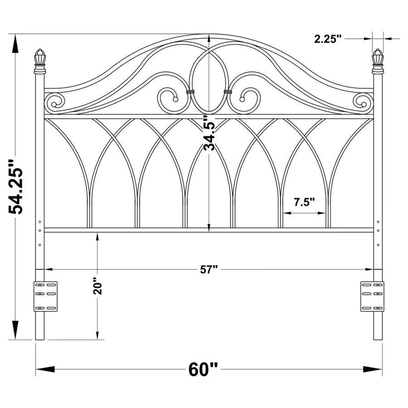 Zola - Metal Queen Or Full Open Frame Headboard - Brown