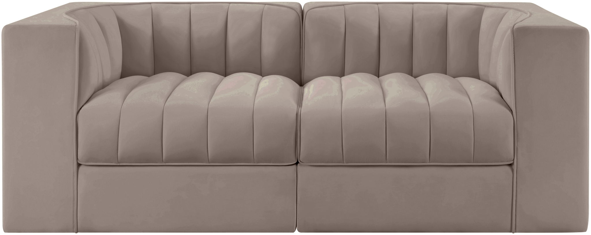 Rummi - Velvet Performance Fabric Upholstered 2 Piece Modular Loveseat - Urban Living Furniture (Los Angeles, CA)