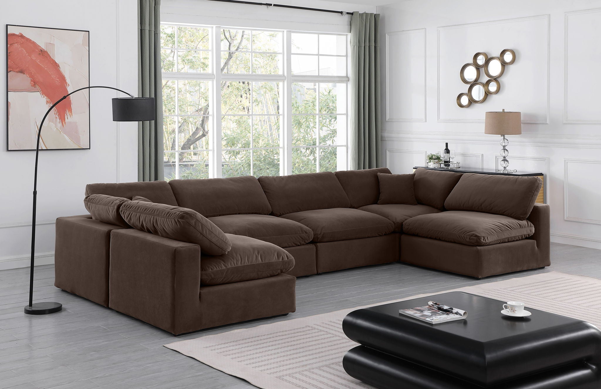 Comfy - 6 Piece Velvet Modular Armless Sectional - Urban Living Furniture (Los Angeles, CA)