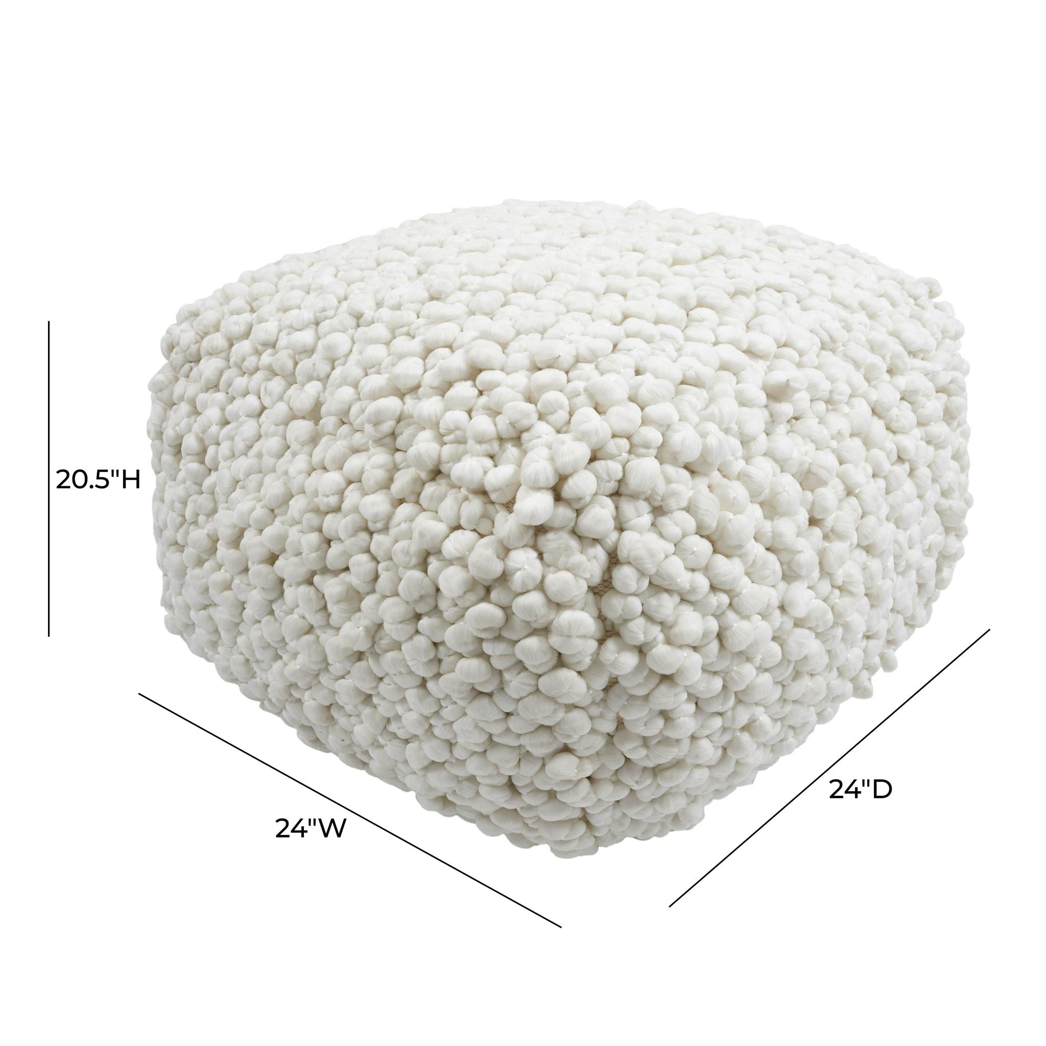 Cathy - Woven Pouf - Cream - Urban Living Furniture (Los Angeles, CA)