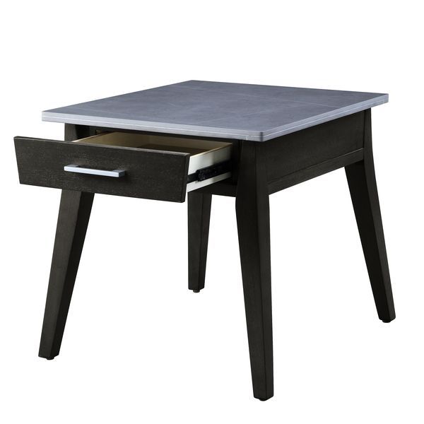 Zemocryss - End Table - Marble & Dark Brown Finish - Urban Living Furniture (Los Angeles, CA)