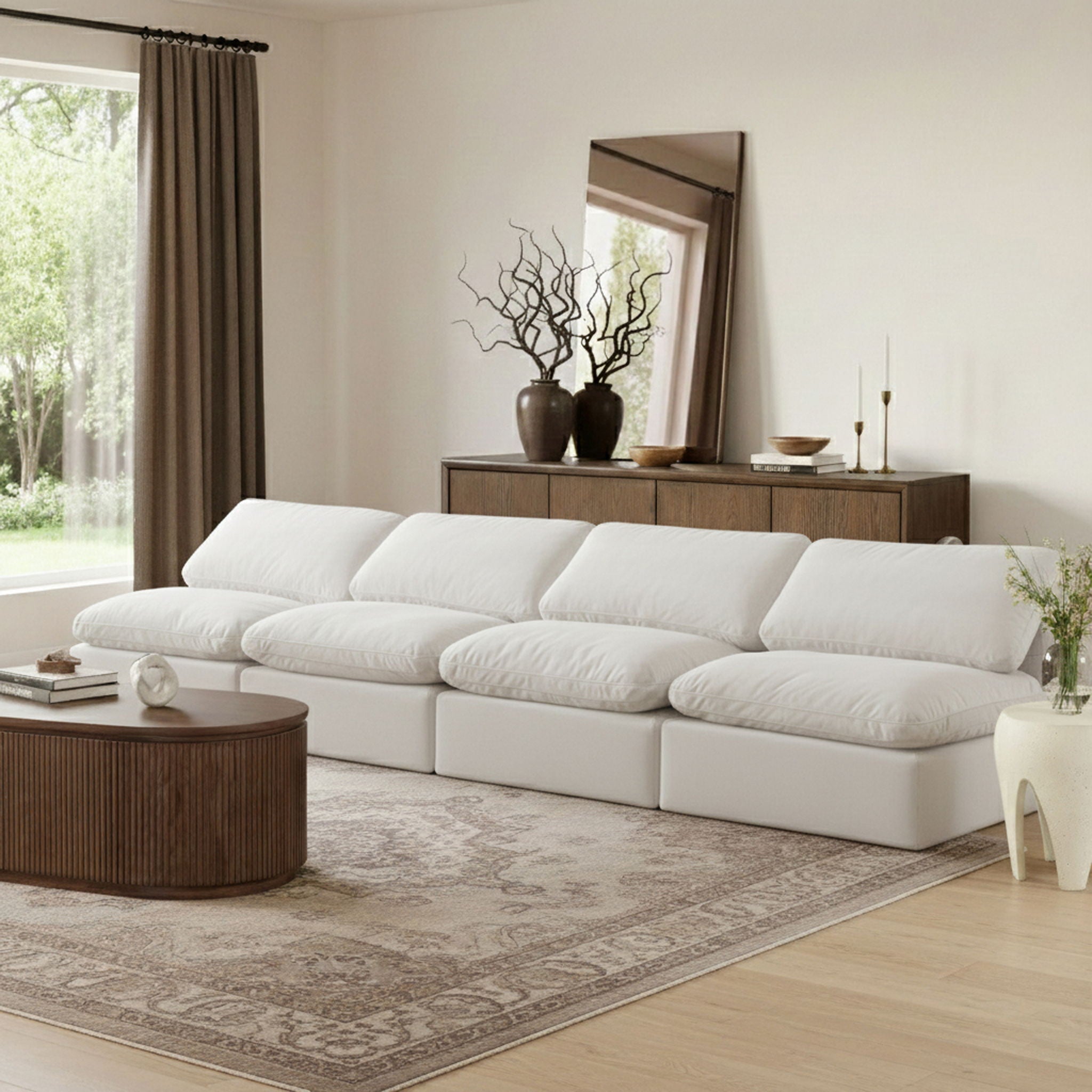 Indulge - Velvet 4 Seat Modular Armless Sofa - Urban Living Furniture (Los Angeles, CA)