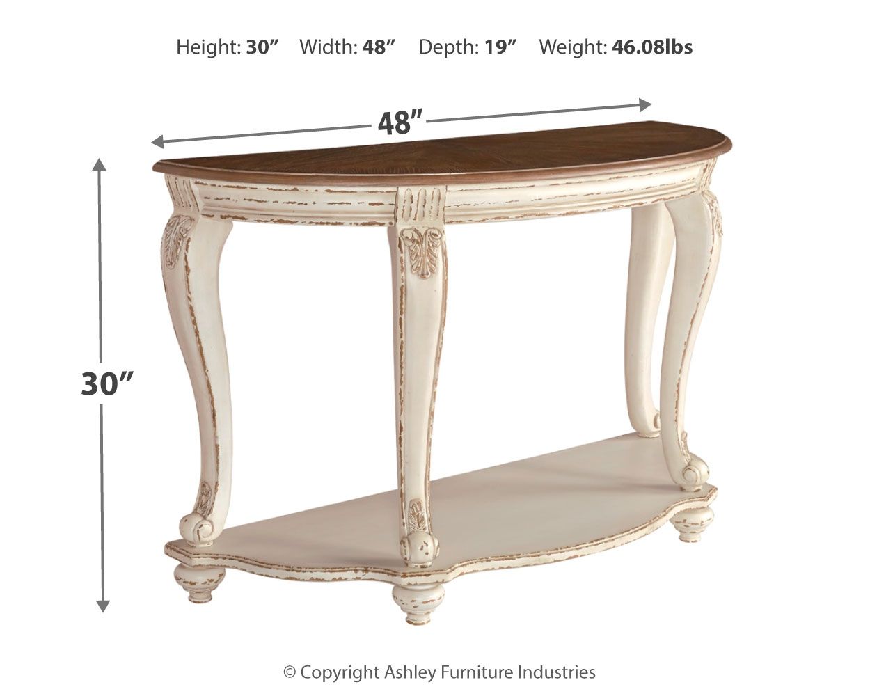 Realyn - White / Brown - Sofa Table - Urban Living Furniture (Los Angeles, CA)