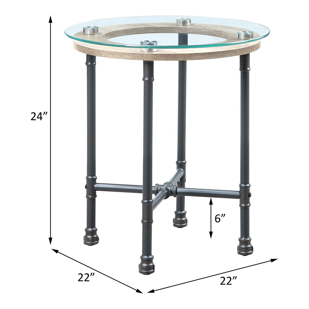 Brantley - End Table - Clear Glass & Sandy Gray - Urban Living Furniture (Los Angeles, CA)