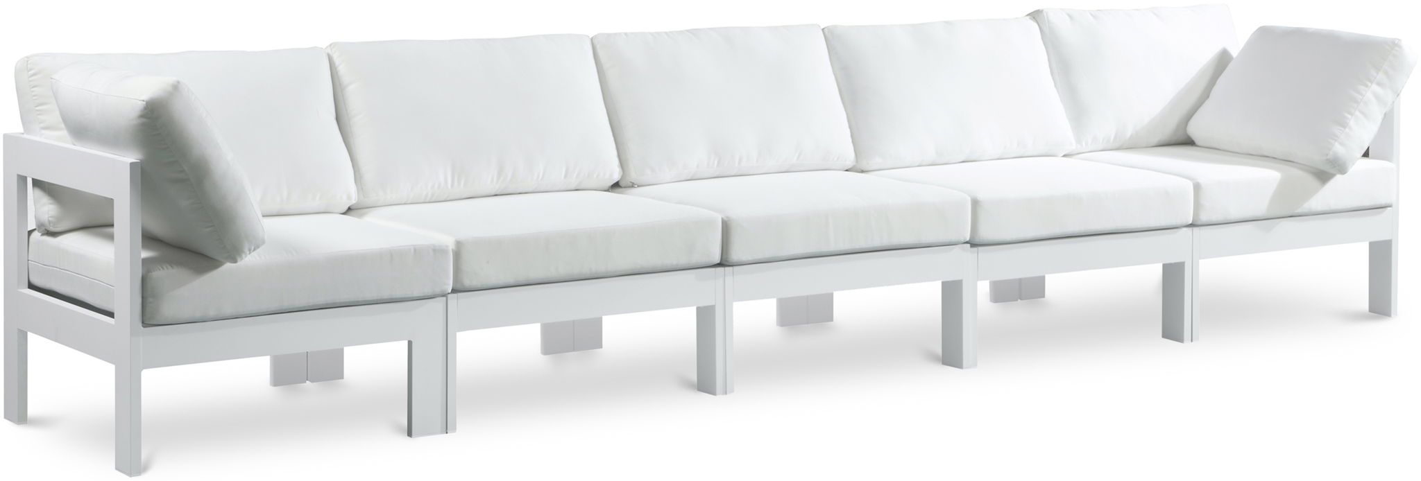 Nizuc - Outdoor Patio 5 Seat Modular Sofa With White Frame - Urban Living Furniture (Los Angeles, CA)