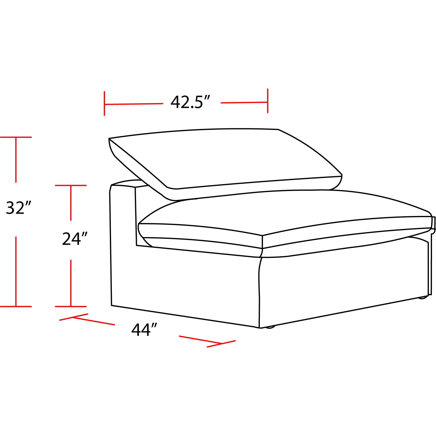 Exhale - Armless Chair - Mathis Thunder - Urban Living Furniture (Los Angeles, CA)