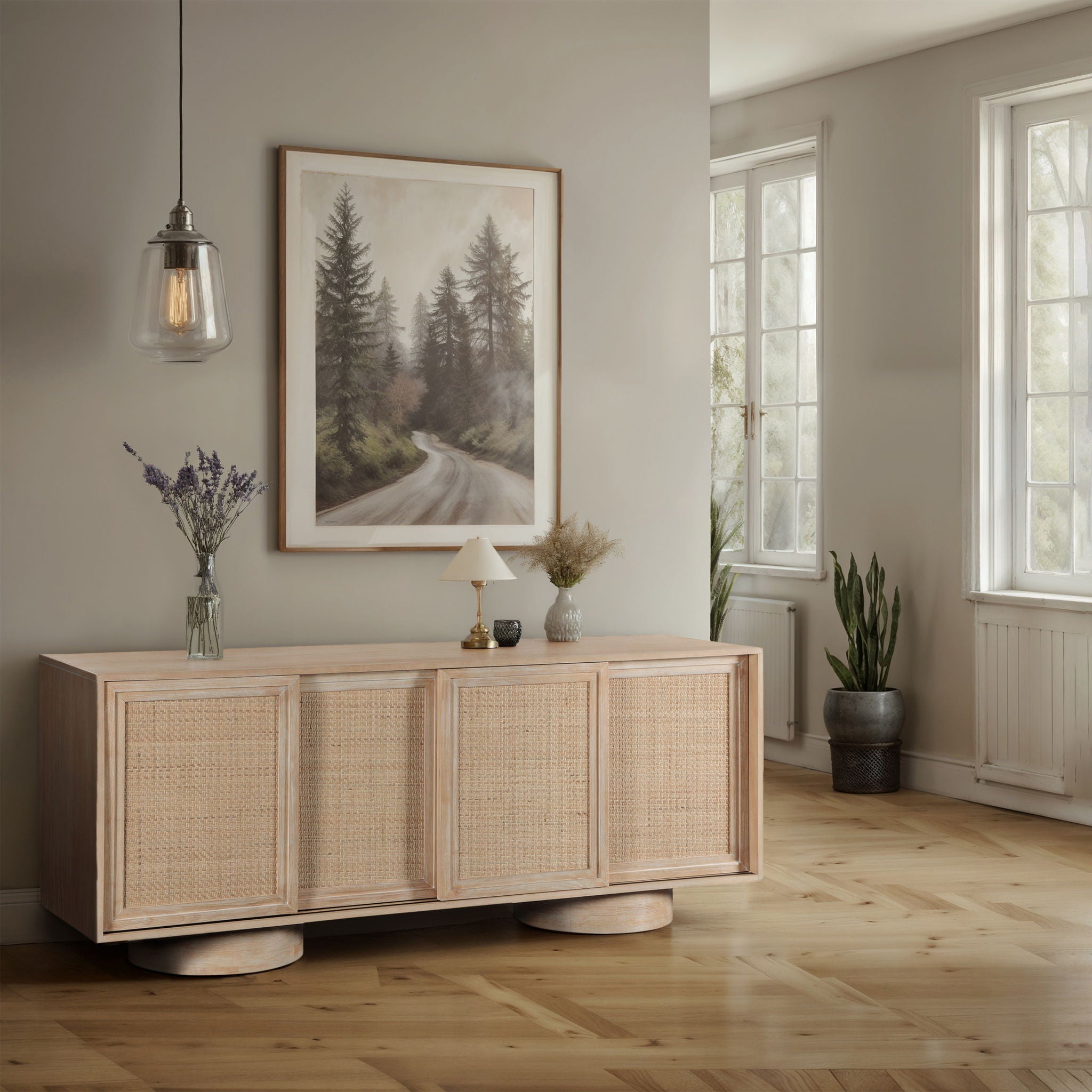 Windsor - Rubberwood Sideboard / Buffet - Natural - Urban Living Furniture (Los Angeles, CA)