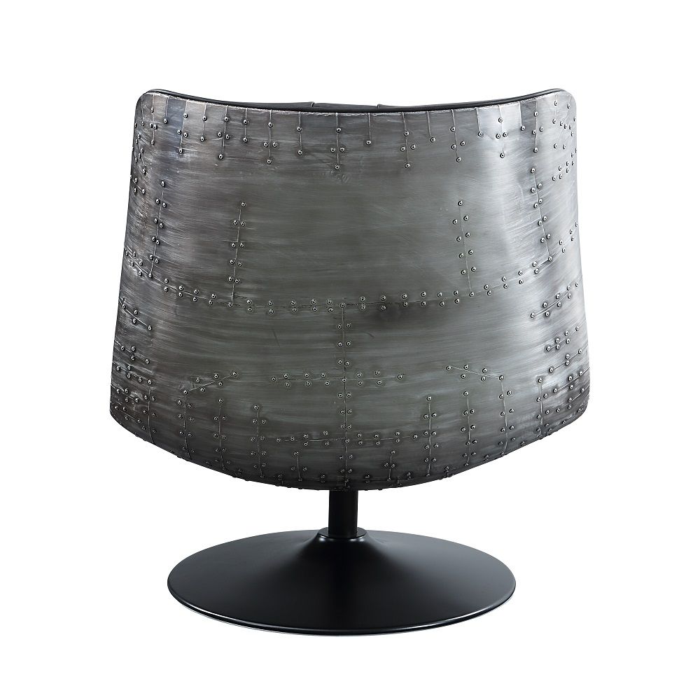 Piotr - Accent Chair With Swivel - Black Top Grain Leather - Urban Living Furniture (Los Angeles, CA)