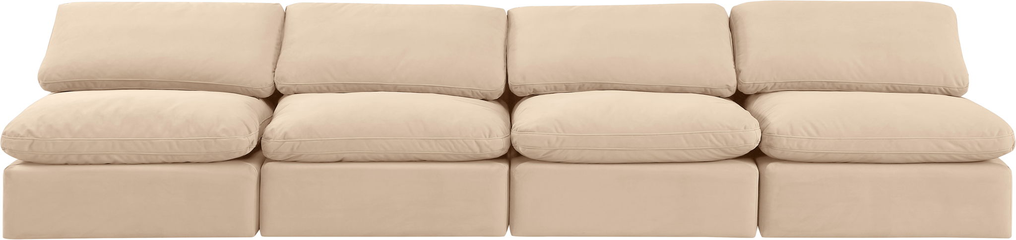 Indulge - Velvet 4 Seat Modular Armless Sofa - Urban Living Furniture (Los Angeles, CA)