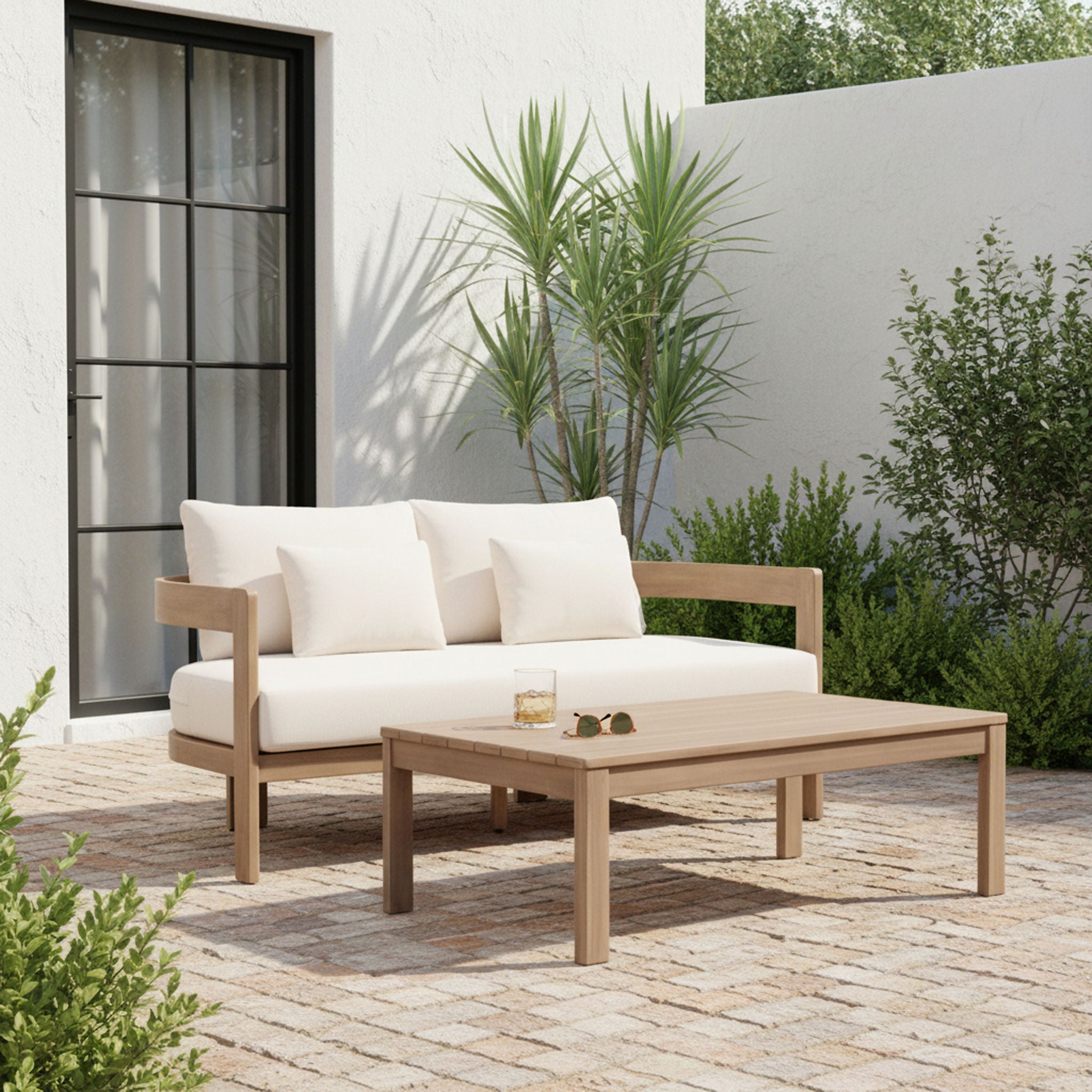 Newport - Water Resistant Fabric 65" Upholstered Outdoor Patio Loveseat - Urban Living Furniture (Los Angeles, CA)