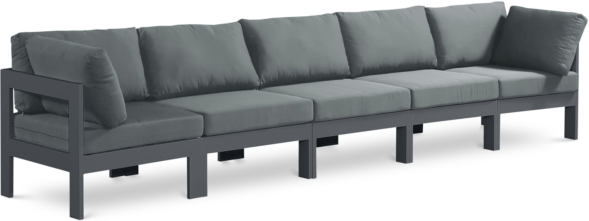 Nizuc - Outdoor Patio 5 Seat Modular Sofa With Gray Frame - Urban Living Furniture (Los Angeles, CA)