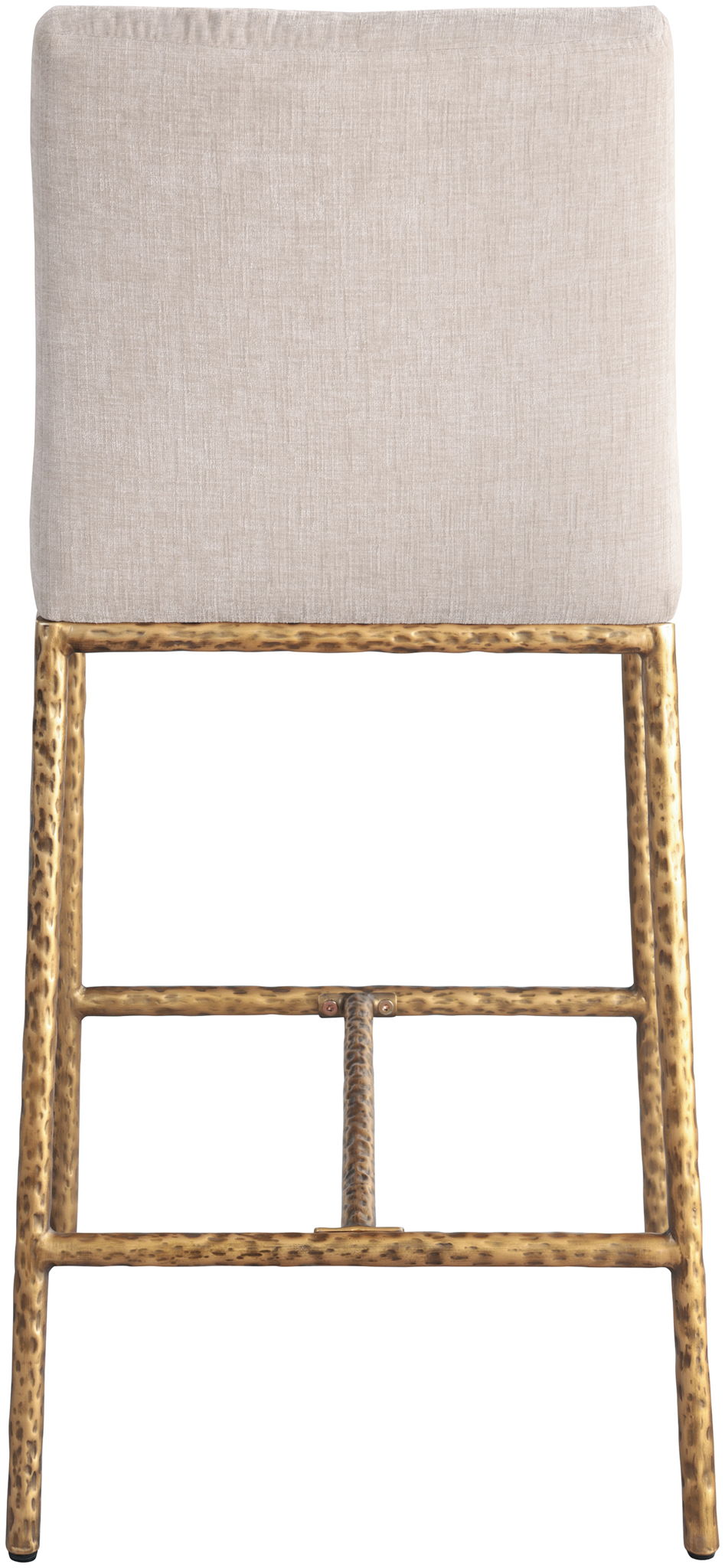 Reeves - Chenille Fabric Upholstered Counter Stool (Set of 2) - Gold Base
