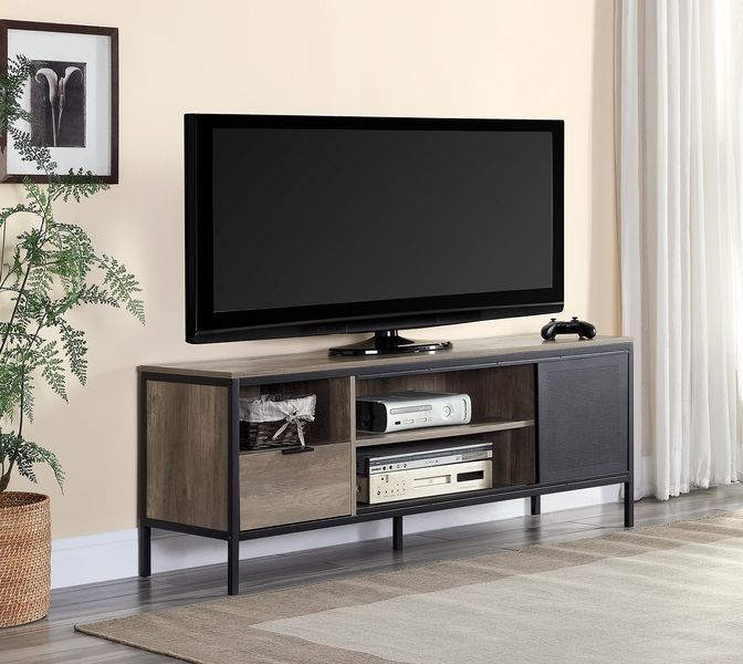 Nantan - TV Stand - Rustic Oak & Black Finish - 21" - Urban Living Furniture (Los Angeles, CA)
