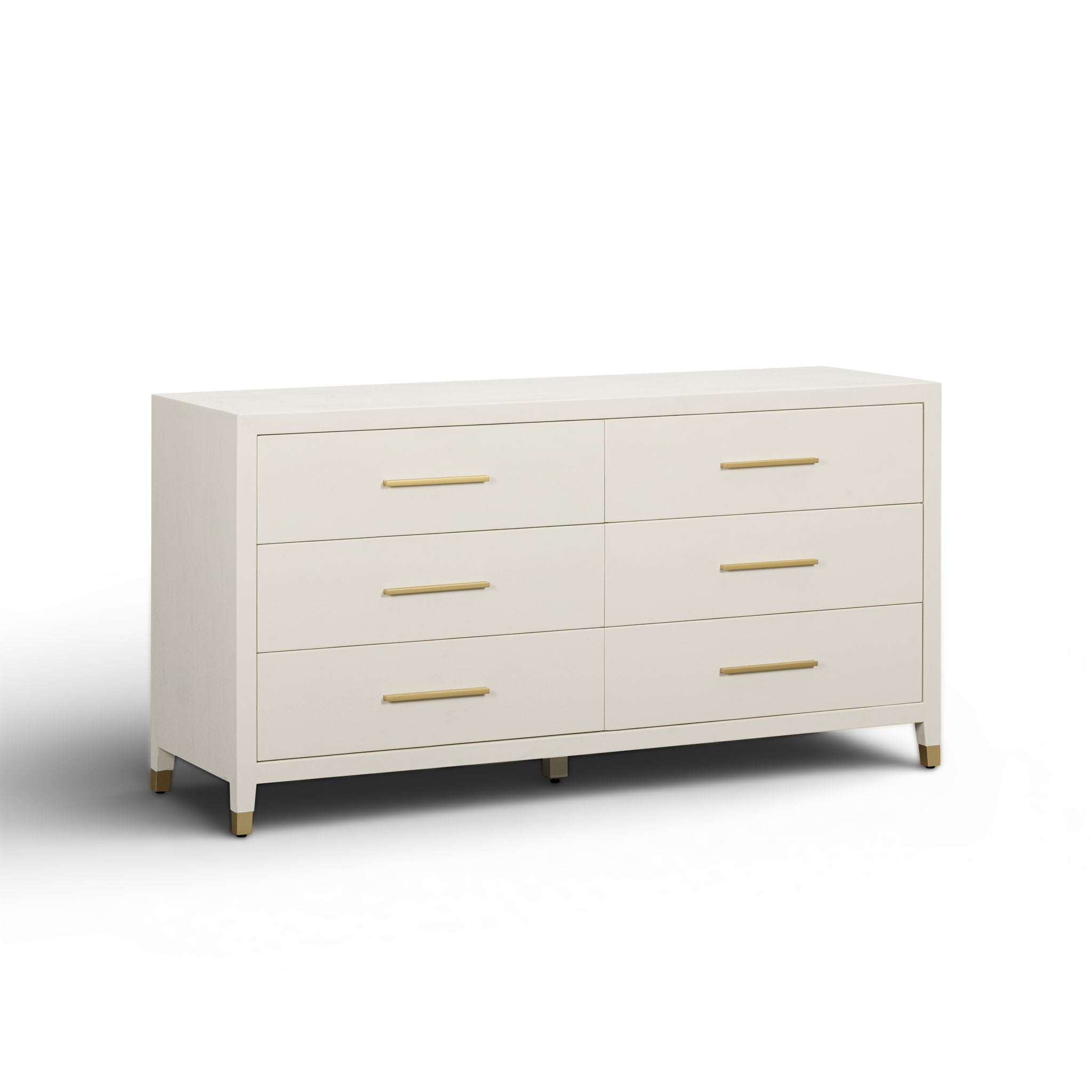 Dani - Faux Shagreen 6-Drawer Dresser - Cream - Urban Living Furniture (Los Angeles, CA)