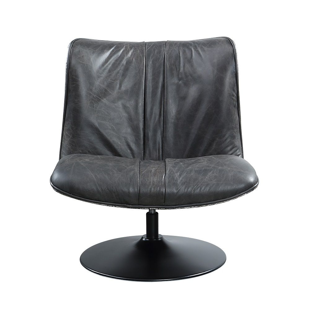 Piotr - Accent Chair With Swivel - Black Top Grain Leather - Urban Living Furniture (Los Angeles, CA)