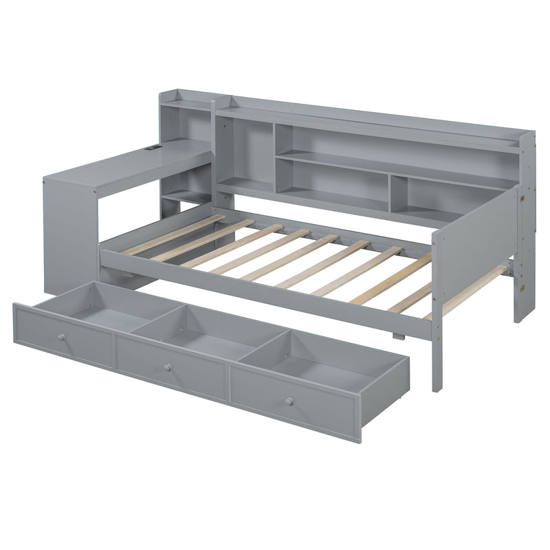 Daybed With 3 Drawers USB Ports And Desk - Urban Living Furniture (Los Angeles, CA)