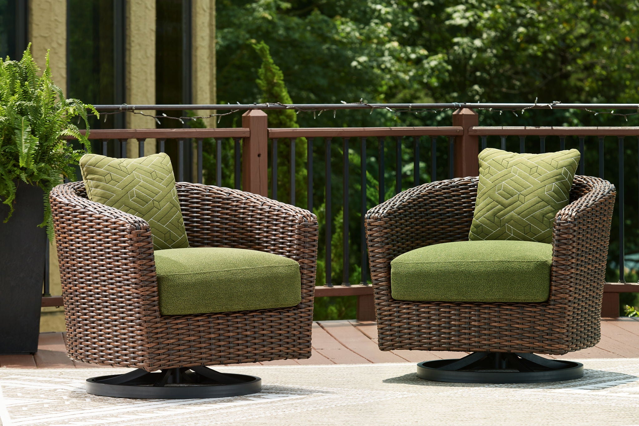 Horizon Hall - Brown / Green - Swivel Lounge With Cushion - Urban Living Furniture (Los Angeles, CA)