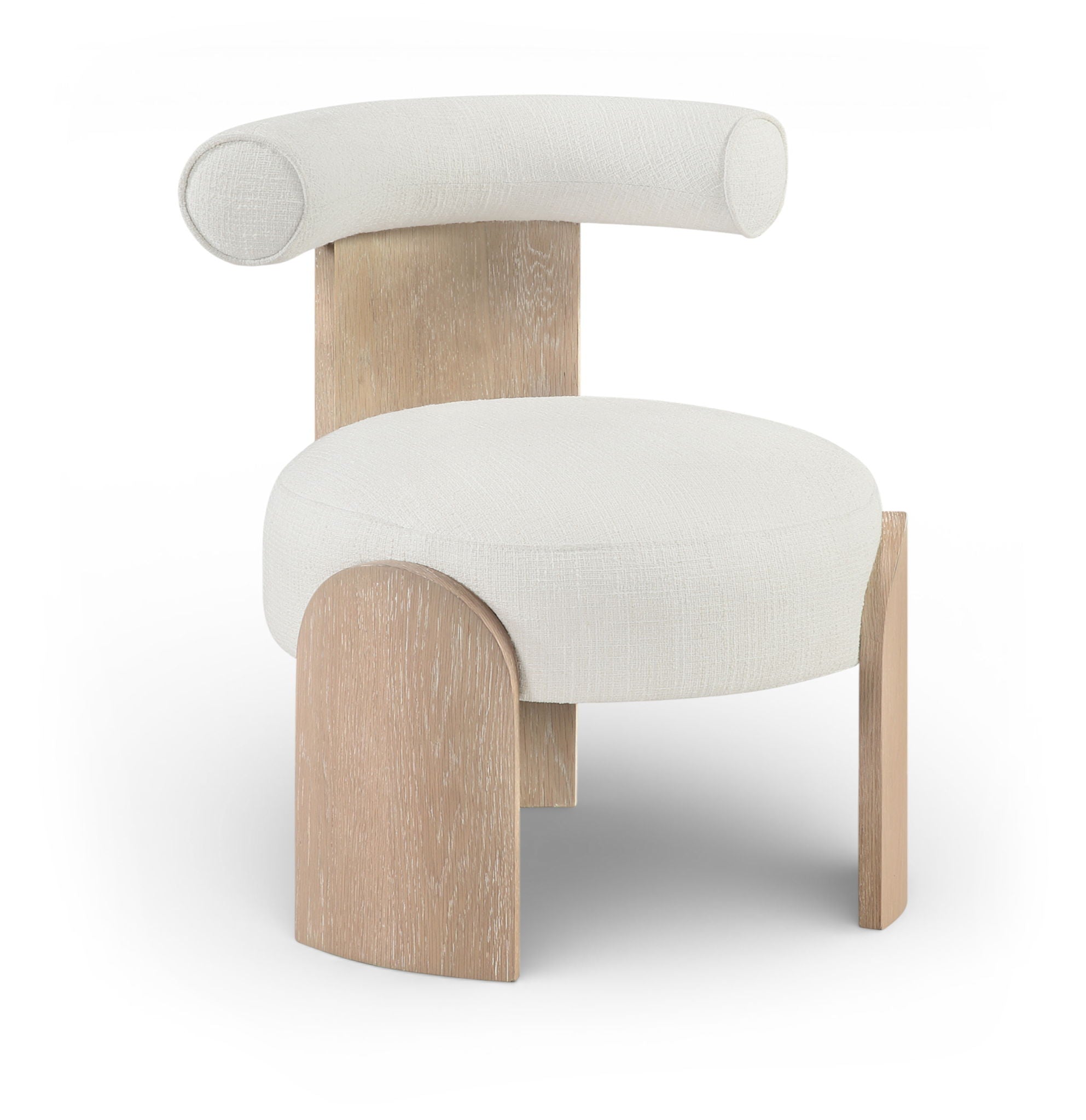 Calder - Linen Textured Fabric Upholstered Accent Chair - Painted Natural Base - Urban Living Furniture (Los Angeles, CA)