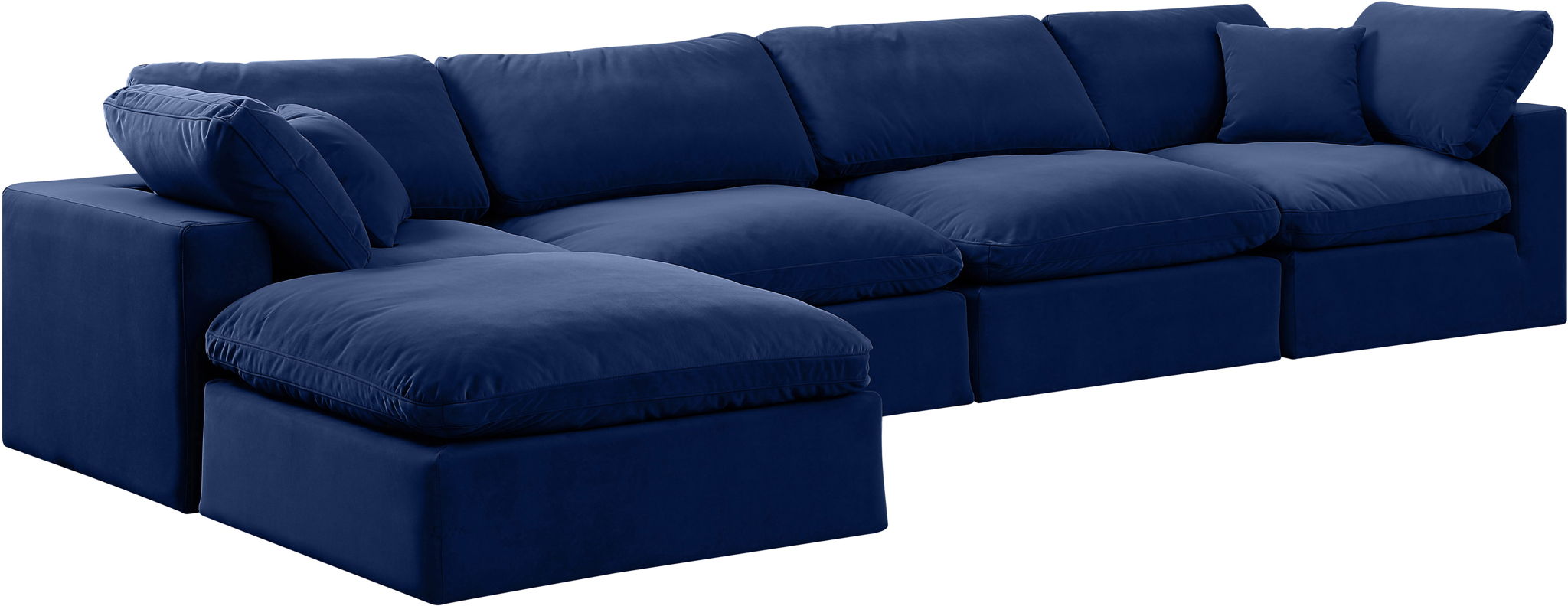 Comfy - 5 Piece Velvet Modular Sectional With Chaise - Urban Living Furniture (Los Angeles, CA)