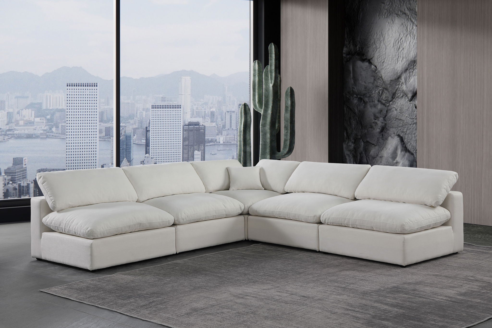 Comfy - 5 Piece Linen Modular Corner Armless Sectional - Urban Living Furniture (Los Angeles, CA)