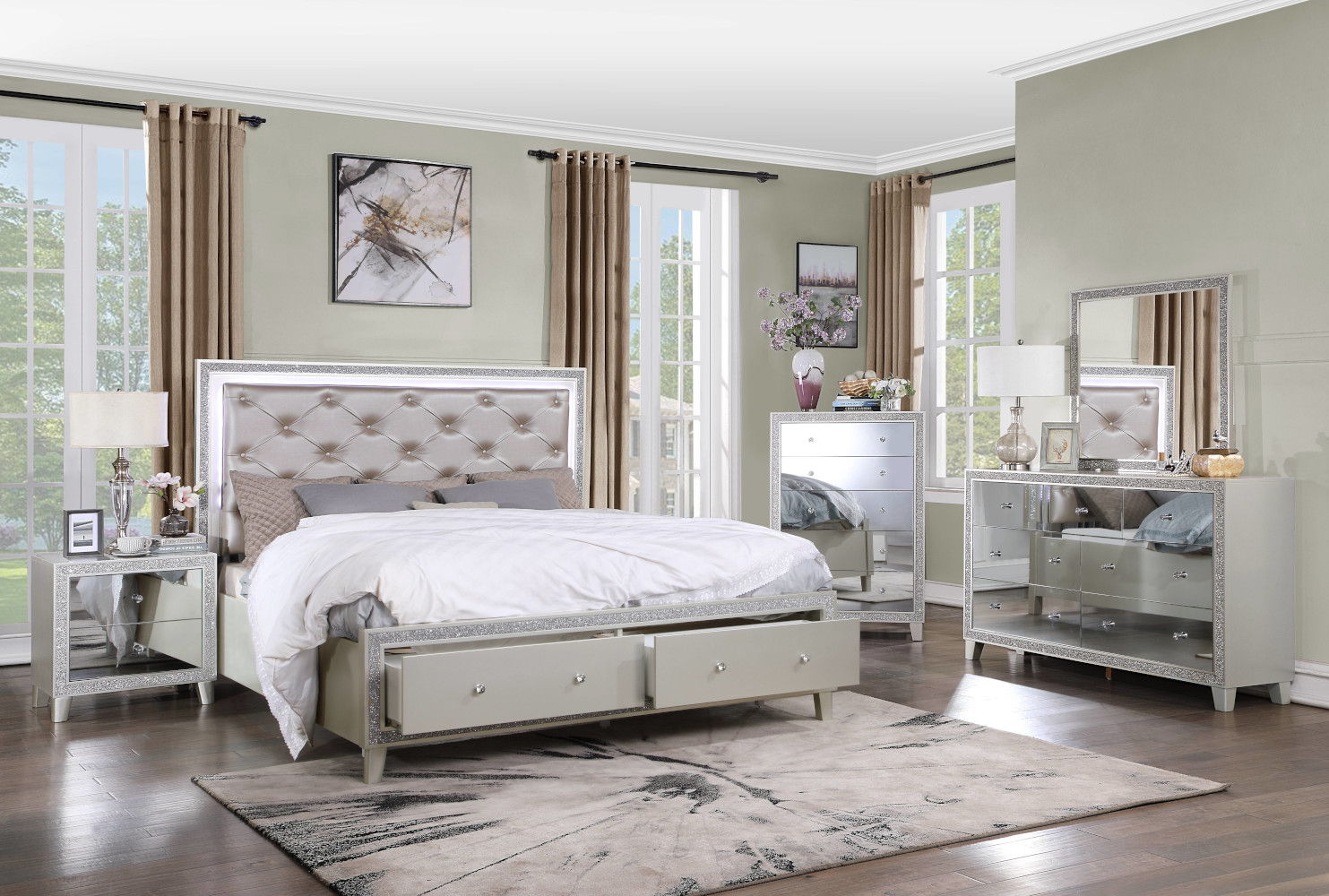 Sliverfluff - Mirror - Mirrored & Champagne Finish - Urban Living Furniture (Los Angeles, CA)