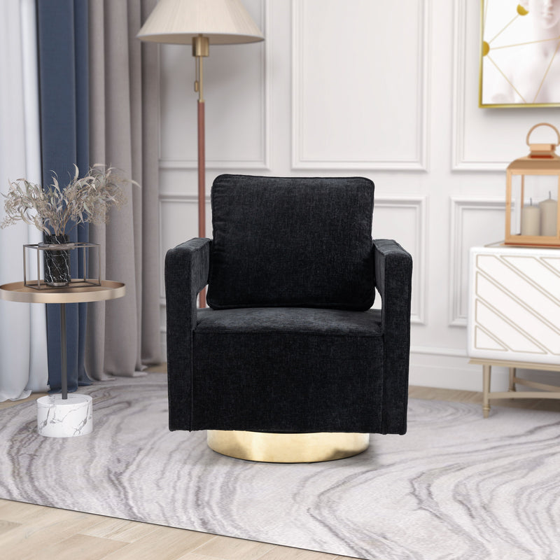 Swivel Accent Open Back Chair Modern Comfy Sofa Chair With Base