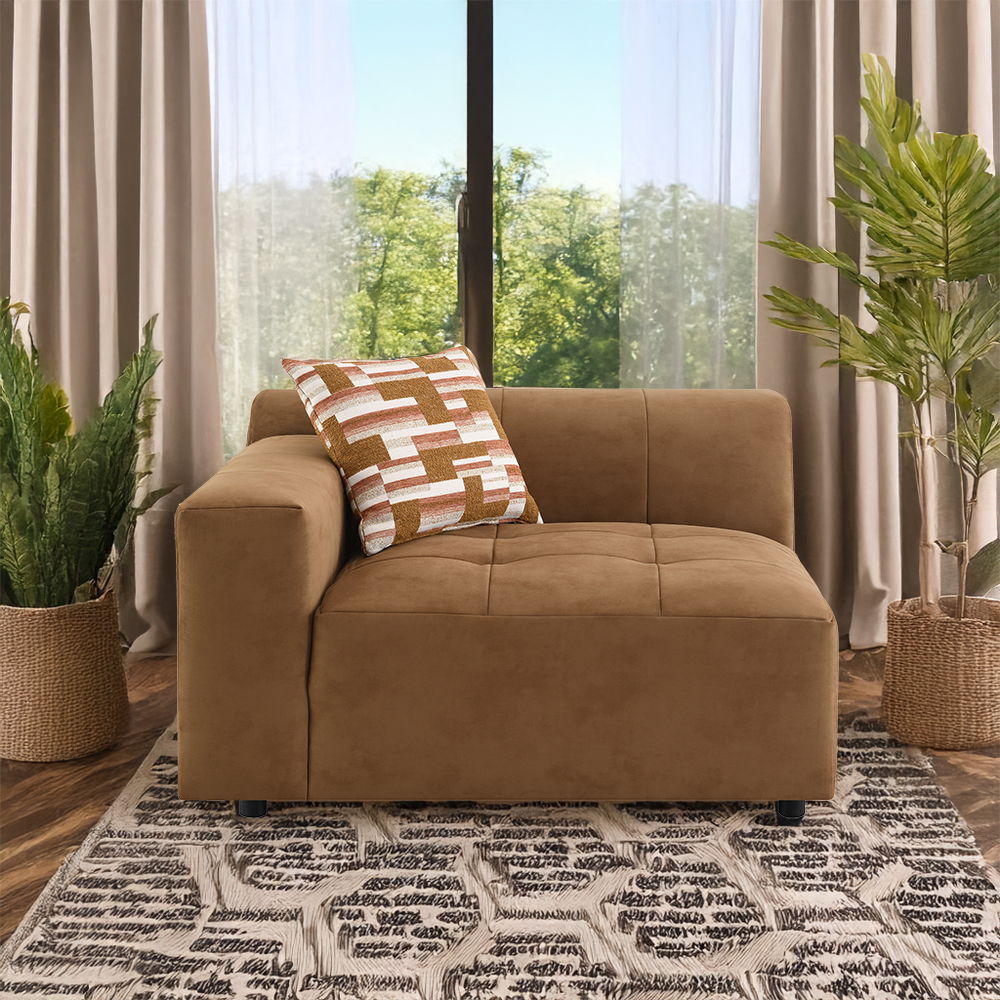 Zoey - Modular - RF Arm Chair With Pillow - Chocolate Suede - Urban Living Furniture (Los Angeles, CA)
