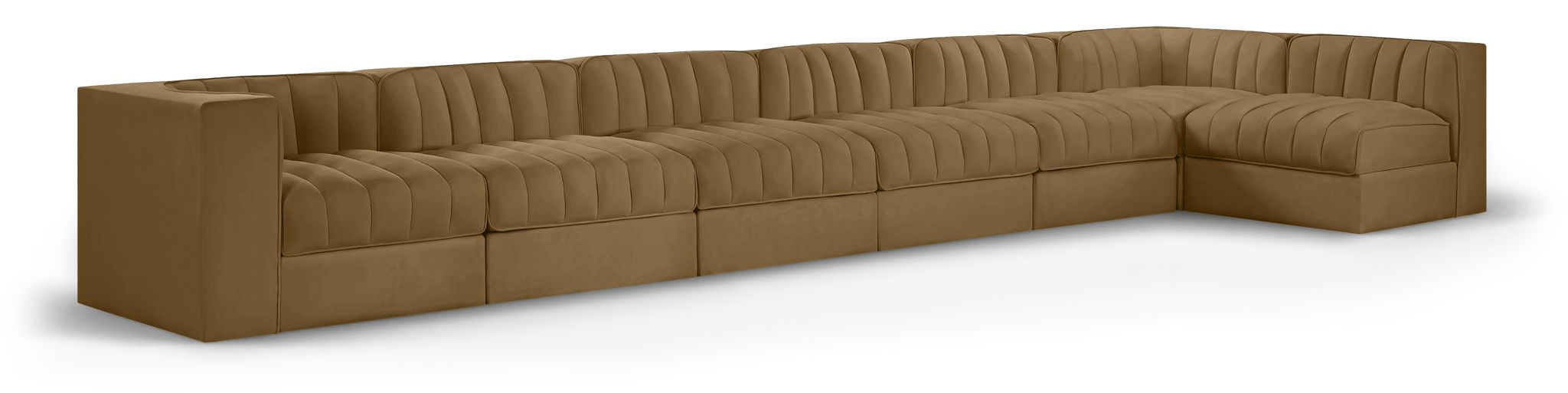 Rummi - Velvet Performance Fabric Upholstered 7 Piece Modular Sectional, L-Shaped (Right) - Urban Living Furniture (Los Angeles, CA)