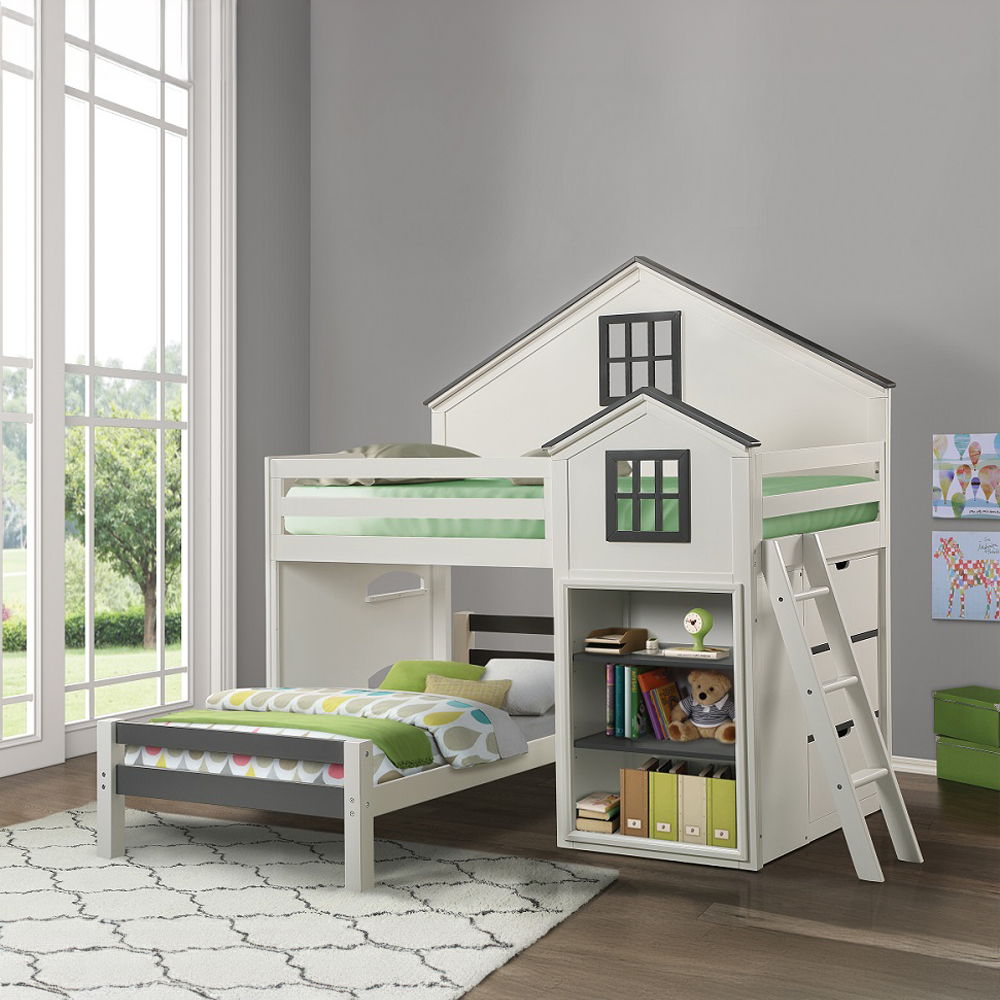 Ratana - Loft Bed - Gray & White - Urban Living Furniture (Los Angeles, CA)