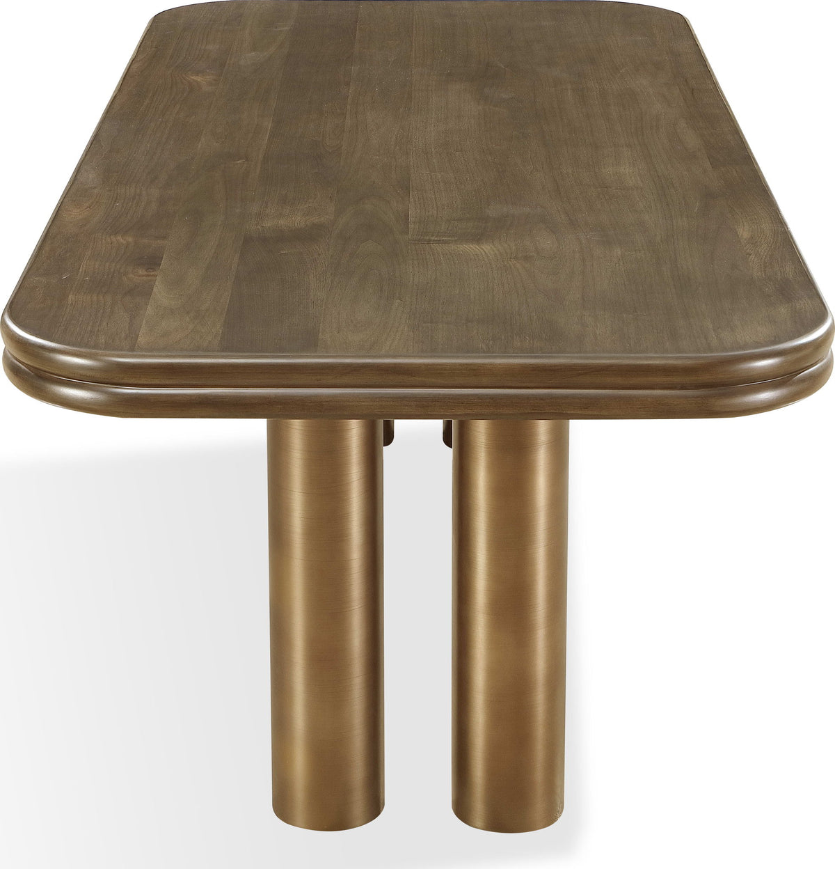 Mataranka - Rectangular Dining Table - Bistre And Brushed Golden Stainless Steel