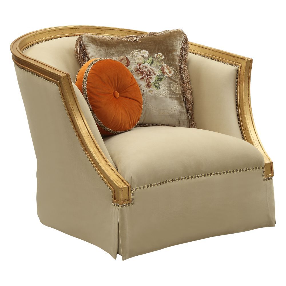 Daesha - Chair - Tan Flannel & Antique Gold - Urban Living Furniture (Los Angeles, CA)