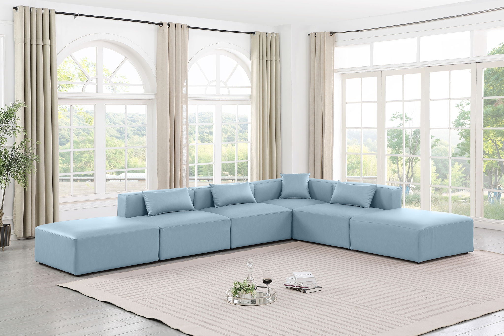Cube - 6 Piece Modular Corner Armless Sectional