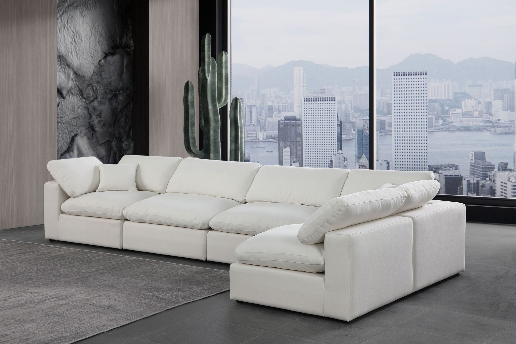 Comfy - 5 Piece Linen Modular Sectional - Urban Living Furniture (Los Angeles, CA)