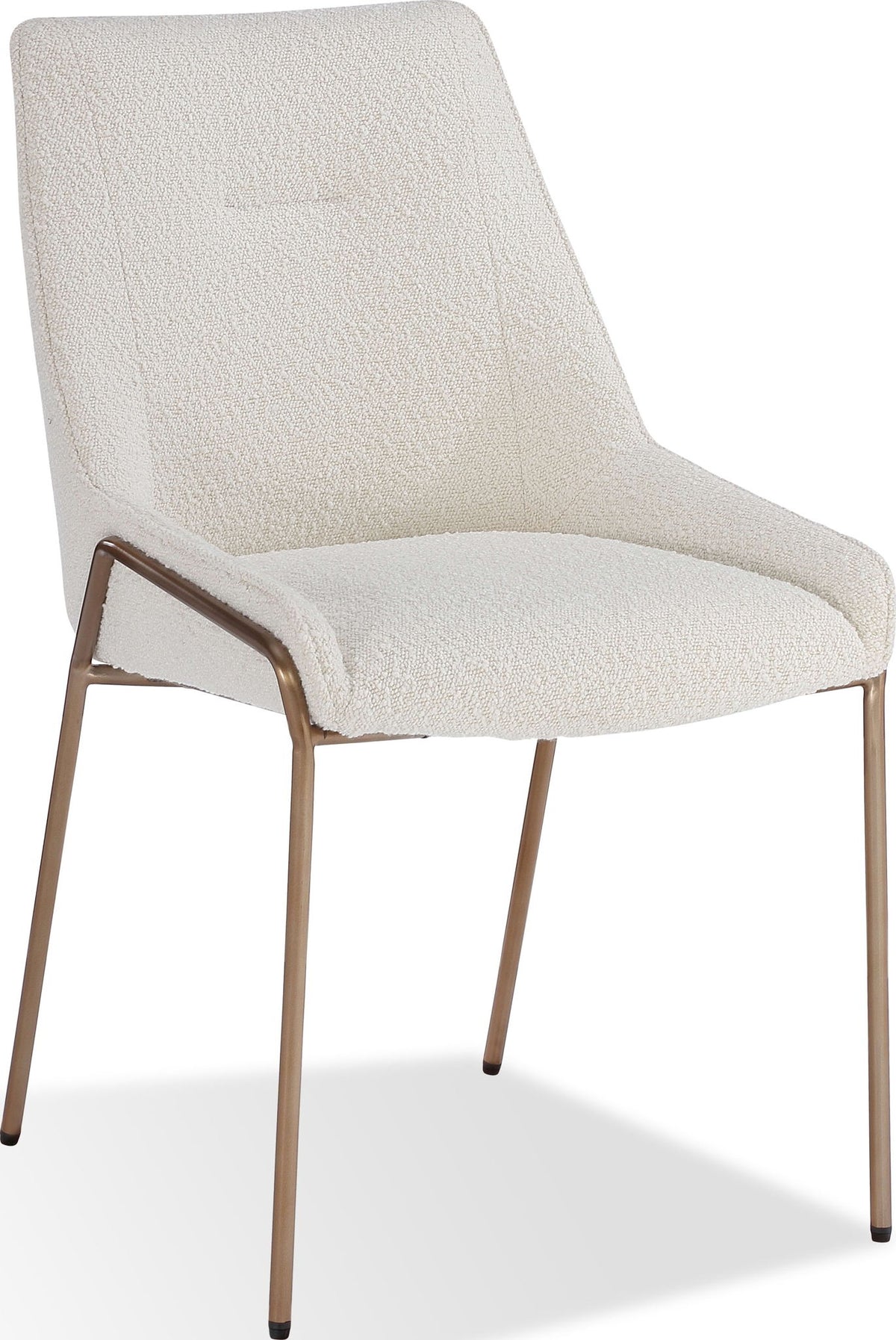 Sunrise - Cyrus Upholstered Dining Chair (Set of 2) - Cottage Cheese Boucle And Brushed Bronze Metal
