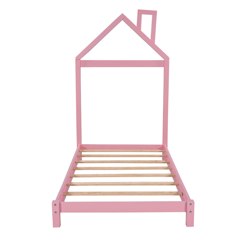 Platform Bed With House Shaped Headboard