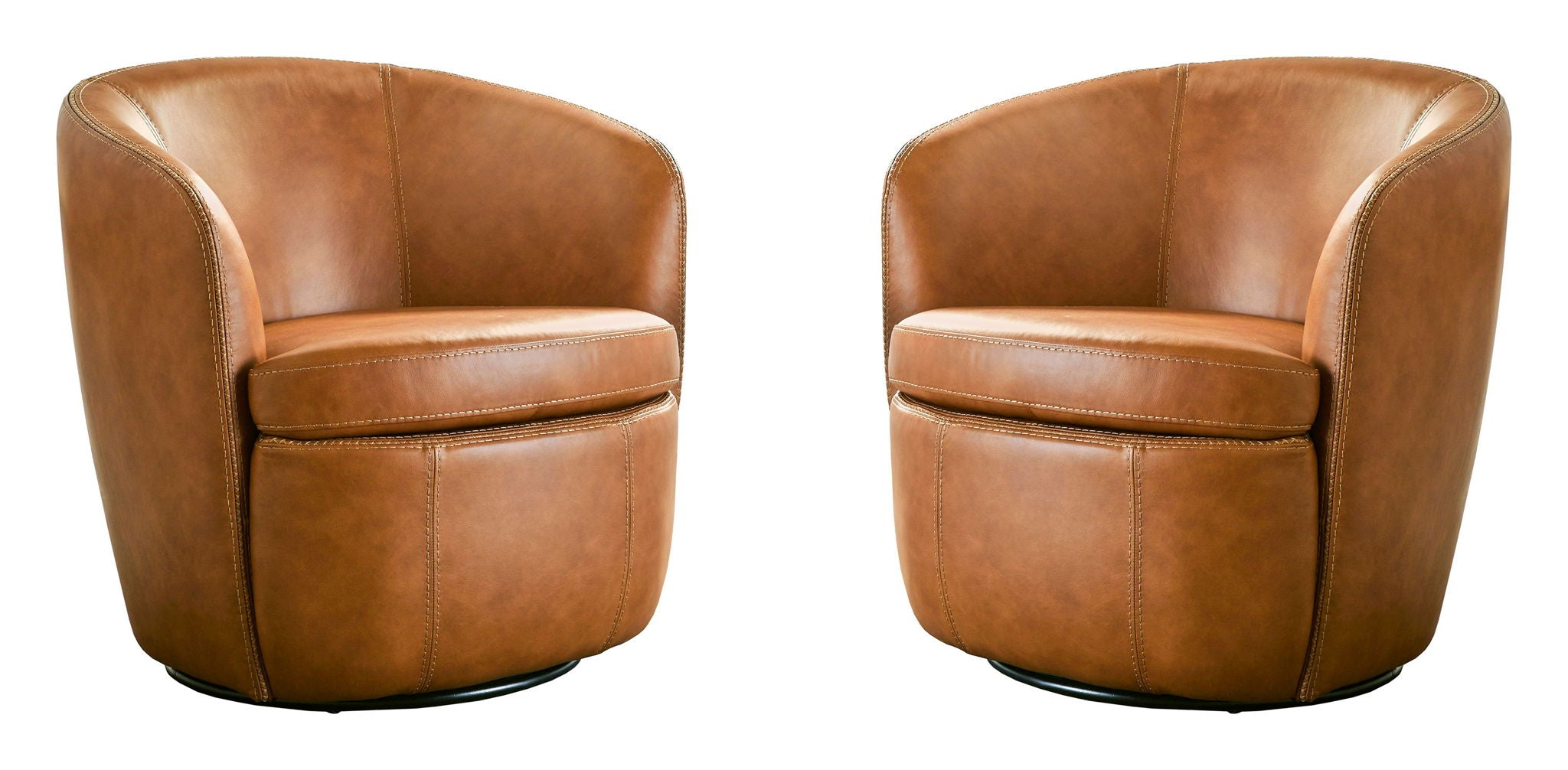 Barolo - 100% Italian Leather Swivel Club Chair (Set of 2) - Urban Living Furniture (Los Angeles, CA)
