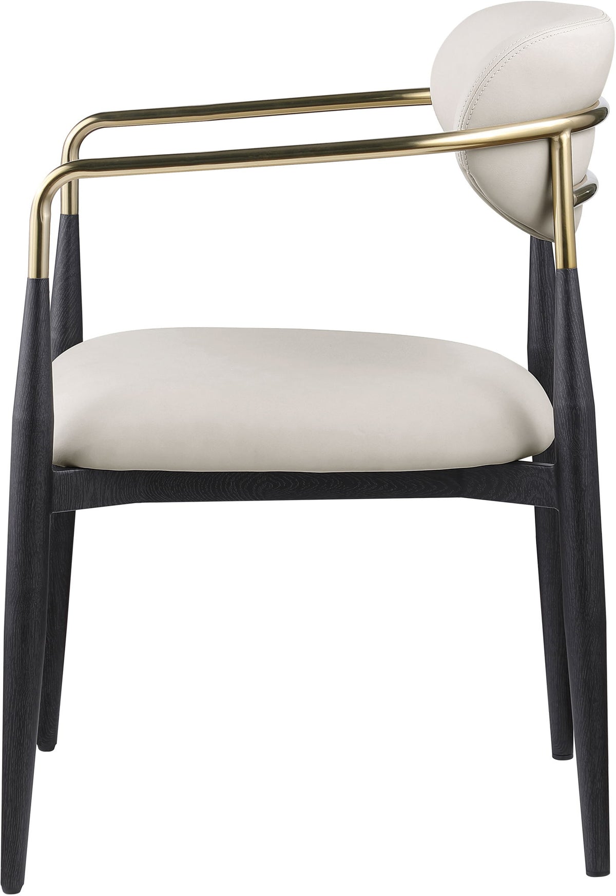 Ronda - Vegan Leather Upholstered Dining Arm Chair - Black Legs