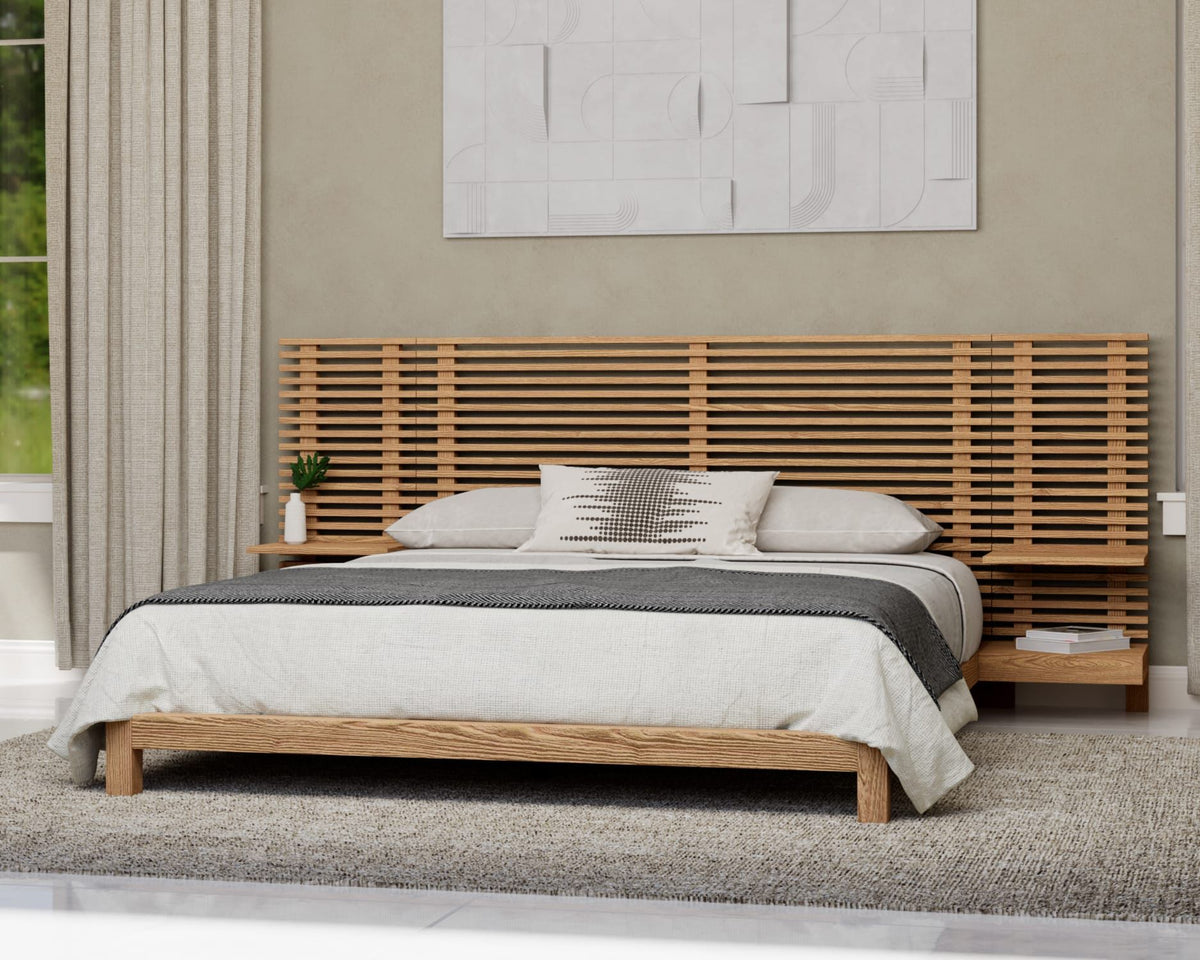 Tanner - Solid Ash Wall Bed With Integrated Nightstands