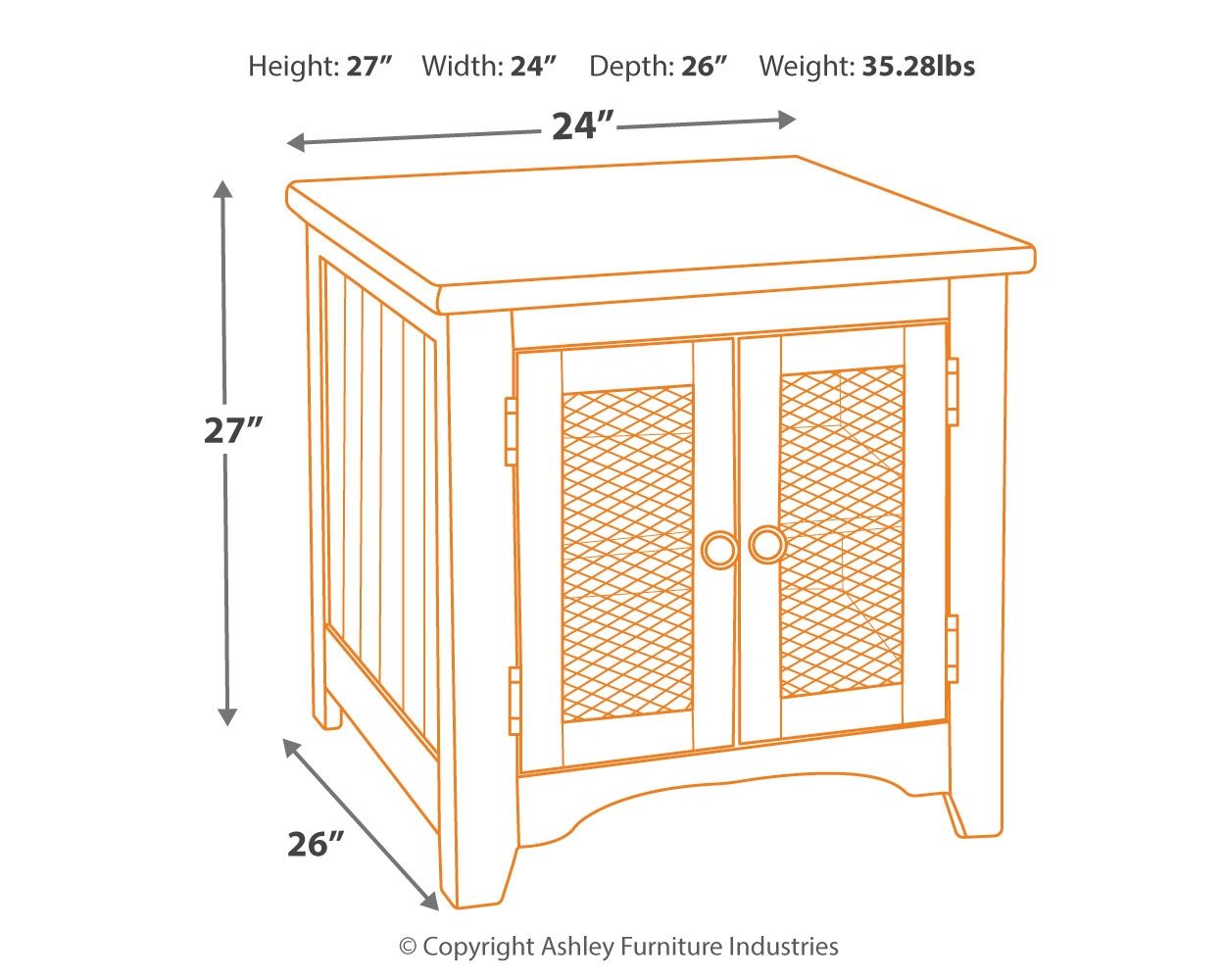 Wystfield - White / Brown - Rectangular End Table - 2 Doors - Urban Living Furniture (Los Angeles, CA)