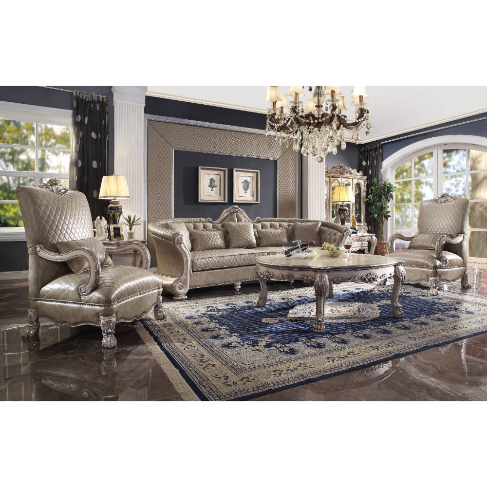Dresden - Sofa - Bone PU & Gold Patina - Urban Living Furniture (Los Angeles, CA)