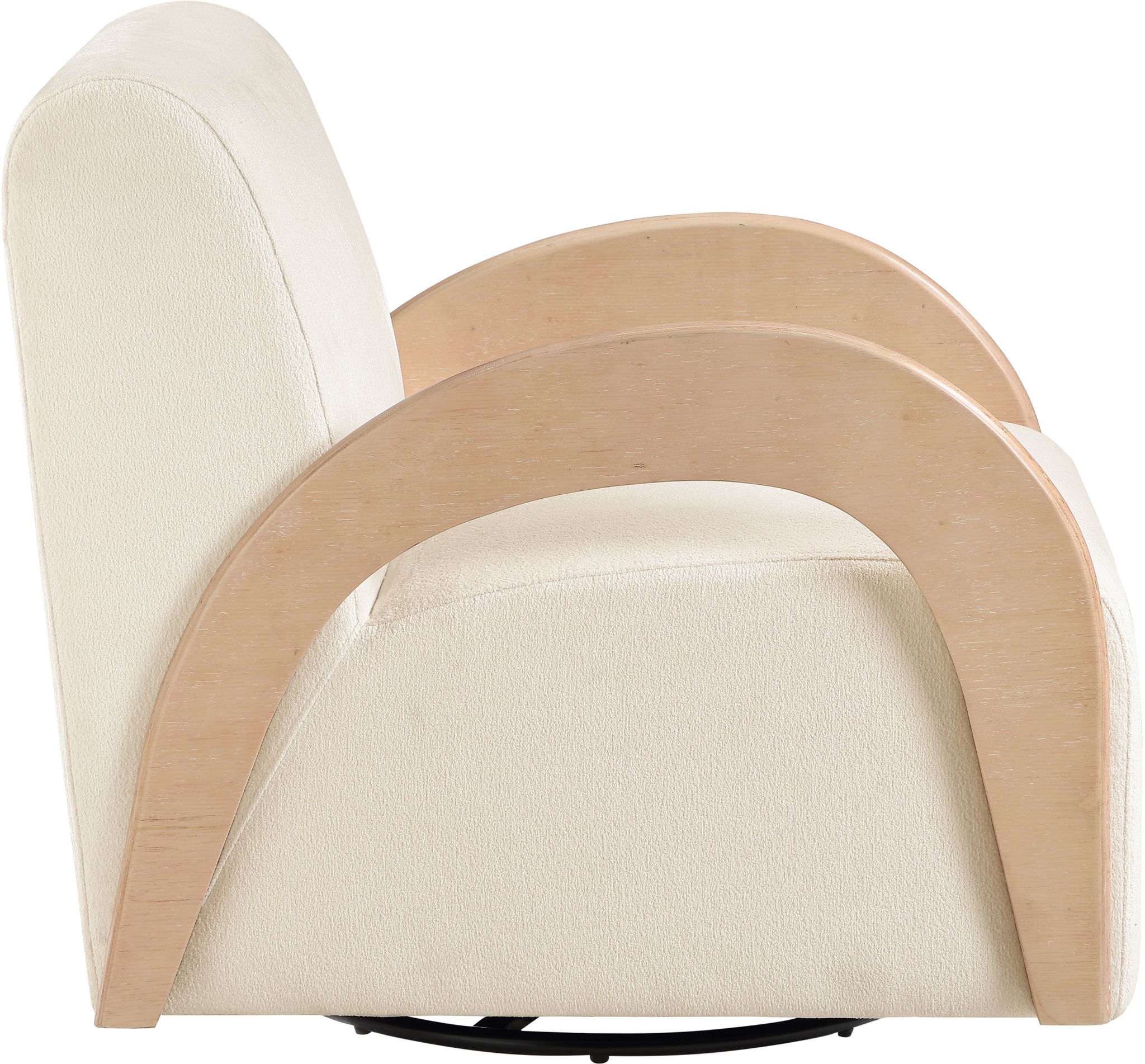 Neria - Chenille Fabric Upholstered Swivel Accent Chair - Cream / Painted Natural - Urban Living Furniture (Los Angeles, CA)
