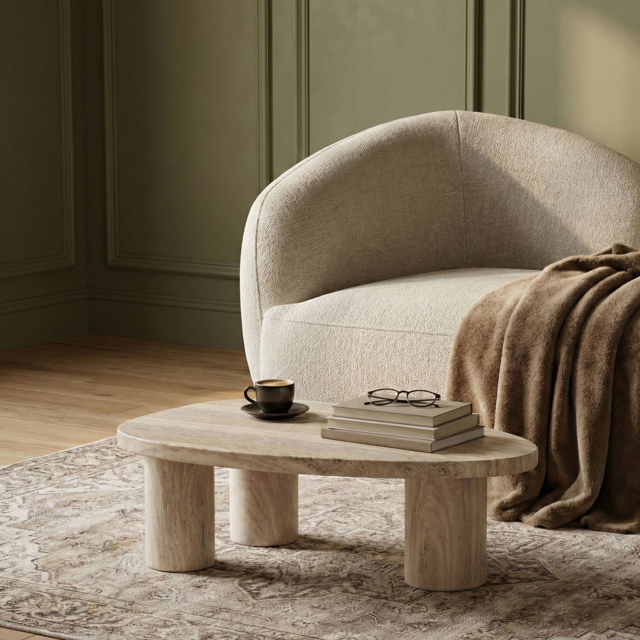 Teramo - Traverine Concrete Indoor/Outdoor Coffee Table - Urban Living Furniture (Los Angeles, CA)