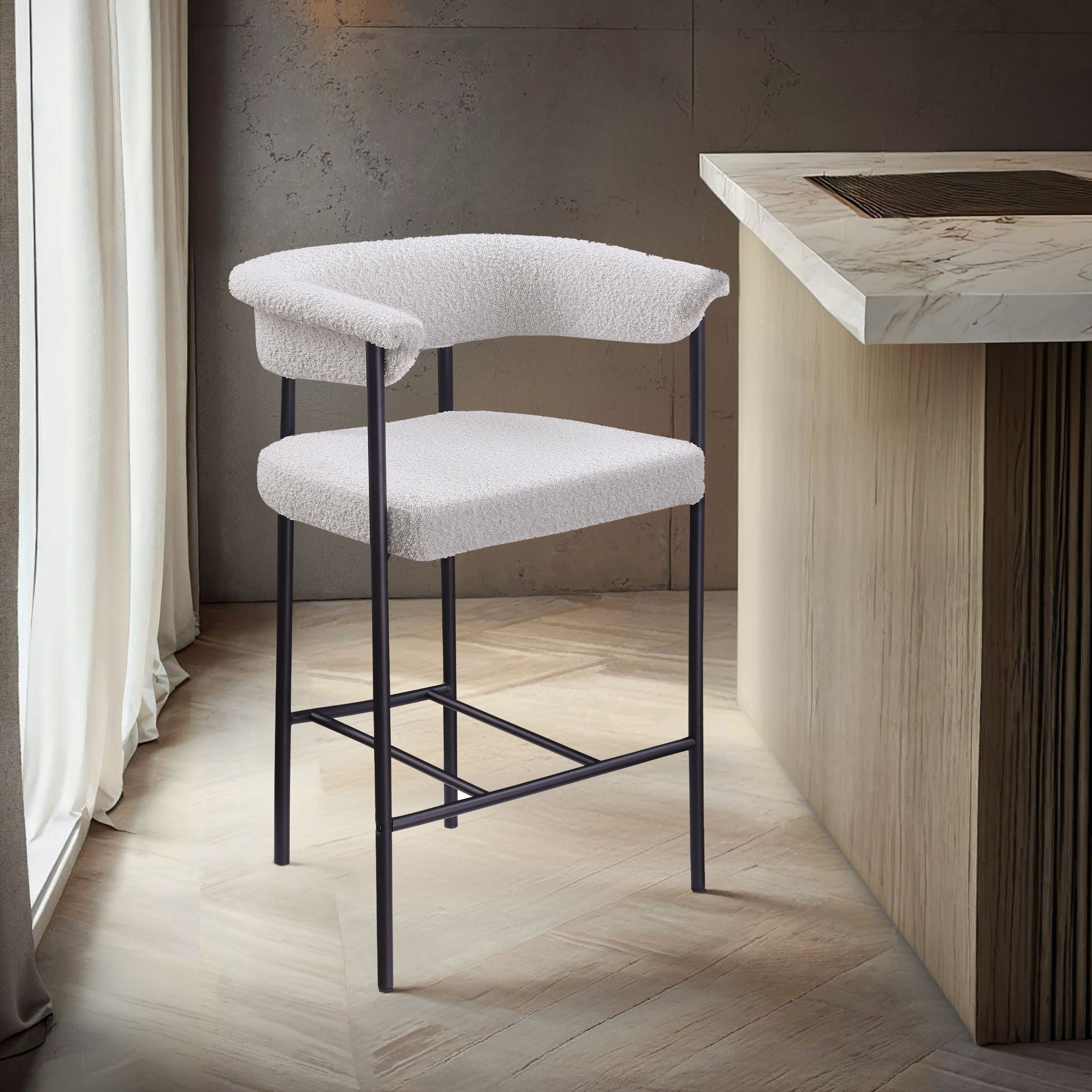 Malin - Boucle Counter Stool (Set of 2) - Urban Living Furniture (Los Angeles, CA)