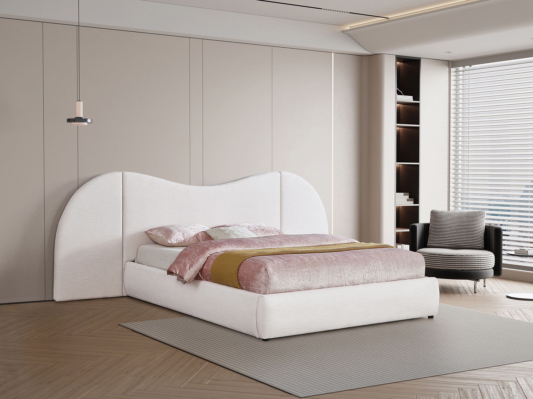 Everest - Linen Fabric Bed - Urban Living Furniture (Los Angeles, CA)