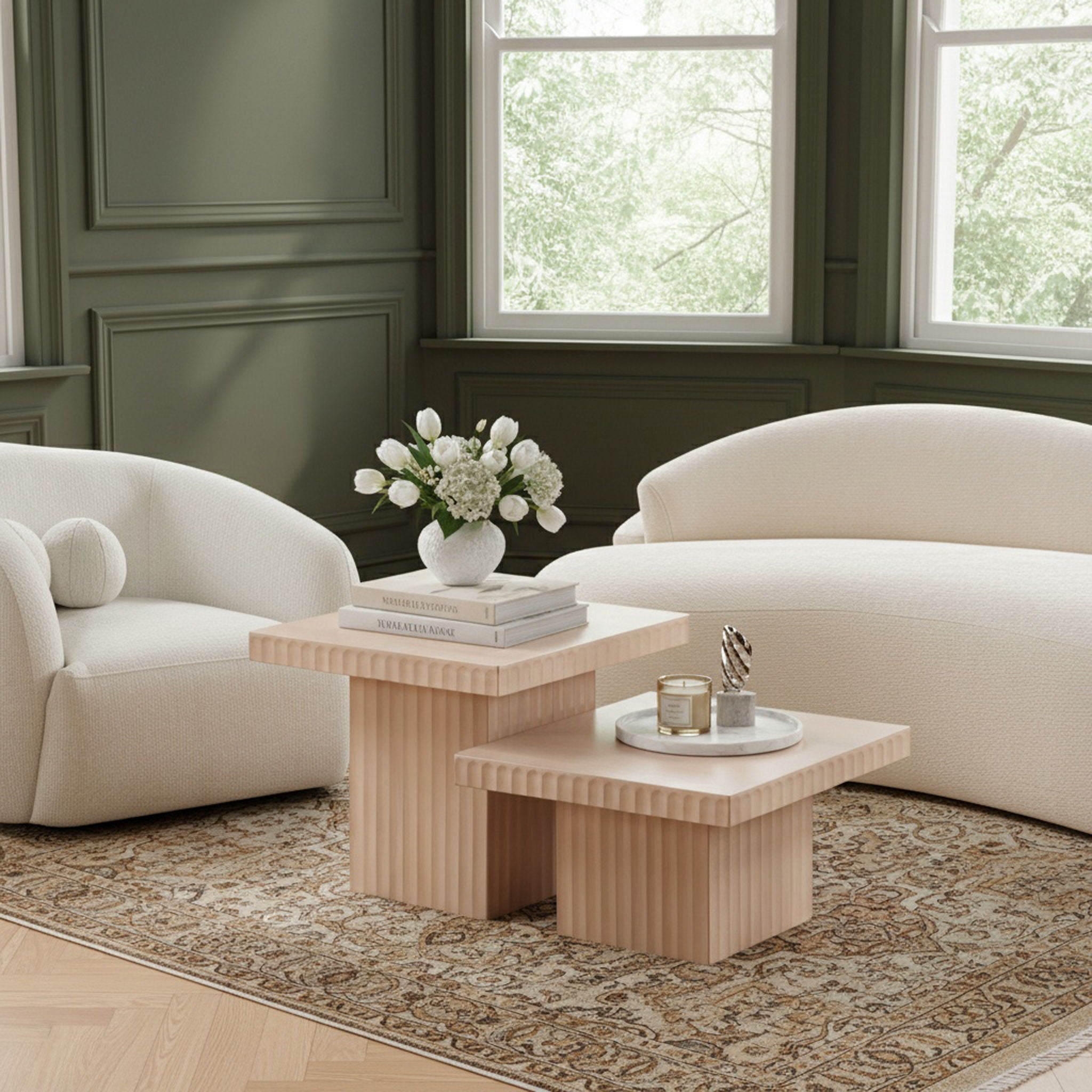 Spencer - Oak Veneer 2 Piece Coffee Table - Urban Living Furniture (Los Angeles, CA)