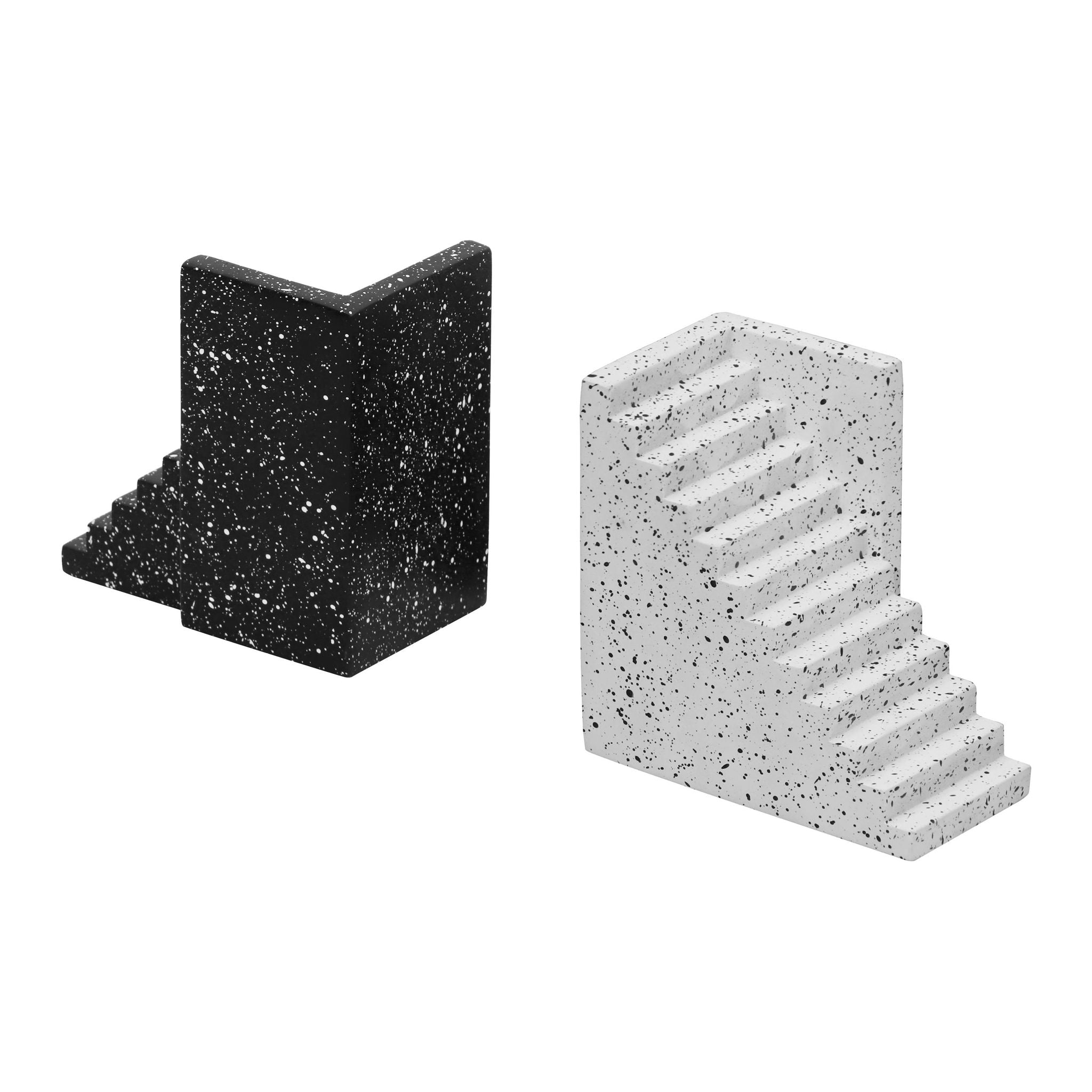 Gabby - Stairway Bookends - Speckled Black And White - Urban Living Furniture (Los Angeles, CA)